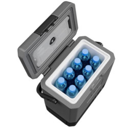 Yolco ET8 Carbon Kühlbox Kühlschrank Gefrierbox Mini tragbare Elektrische Kühlbox mit Kompressor 12/24V DC für Auto, LKW, Boo