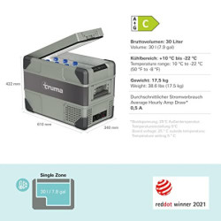 Truma Cooler C30 Kompressor Kühlbox  30l  Single Zone • Mobiler Kühlschrank für Auto, Camping, Reisen • DC 12/24 V, AC 100-24