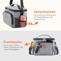 Lifewit Isolierte Kühltasche, Wiederverwendbare Lunchtasche, Tragbare Kühlbox, weiche Tragetasche, auslaufsicher, mit verstel