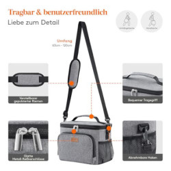 Lifewit Isolierte Kühltasche, Wiederverwendbare Lunchtasche, Tragbare Kühlbox, weiche Tragetasche, auslaufsicher, mit verstel