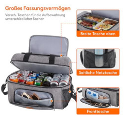 Lifewit 23L große Kühltasche für 27/32/48 Dosen, isolierte Lunch-Tasche, leichte, tragbare Kühltasche, doppellagig für Pickni
