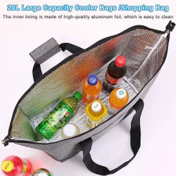 Fhioevt Kühltasche Faltbar 20L Kühltasche Gross Picknicktasche Kühltaschen,Thermotasche mit Lsolierung Faltbar, Soliertasche 