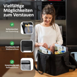 Cottara® Faltbare Kühltasche Gross 30l, auslaufsicher und +12h Kühlung– Kühltasche faltbar groß zum Einkaufen & Picknick – Id