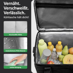 Cottara® Faltbare Kühltasche Gross 30l, auslaufsicher und +12h Kühlung– Kühltasche faltbar groß zum Einkaufen & Picknick – Id