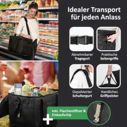 Cottara® Faltbare Kühltasche Gross 30l, auslaufsicher und +12h Kühlung– Kühltasche faltbar groß zum Einkaufen & Picknick – Id