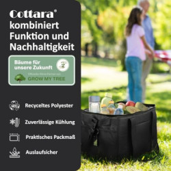 Cottara® Faltbare Kühltasche Gross 30l, auslaufsicher und +12h Kühlung– Kühltasche faltbar groß zum Einkaufen & Picknick – Id