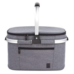 ALLCAMP 22L Einkaufskörbe Groß Isolierkorb Kühlkorb Kühltasche Picknickkorb Thermotasche Kühltasche Thermo Tasche Kühlbox Hel