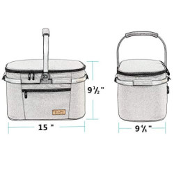ALLCAMP 22L Einkaufskörbe Groß Isolierkorb Kühlkorb Kühltasche Picknickkorb Thermotasche Kühltasche Thermo Tasche Kühlbox Hel