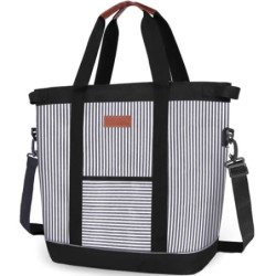 INSMEER Kühltasche Gross 35L, 45 Cans Tote Kühltasche Faltbar mit Schulterriemen, Auslaufsicher & Wasserdicht Einkaufstasche 