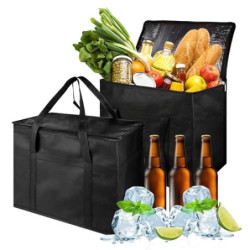 Seachrgif Kühltaschen faltbar groß 2 Stücke 31L Wiederverwendbare Kühltasche Gross mit verstärktem Boden als Einkaufstasche, 