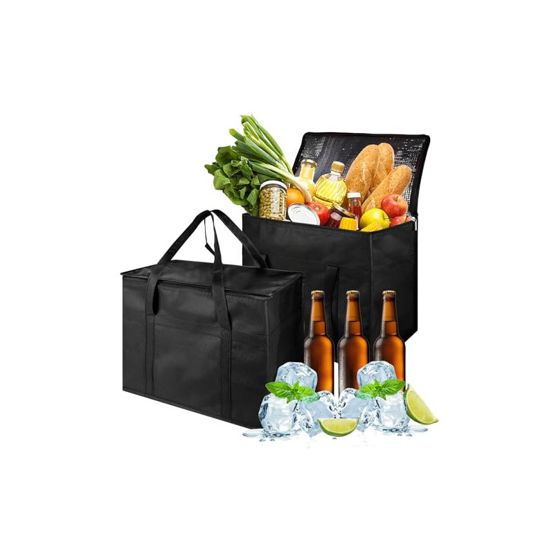 Seachrgif Kühltaschen faltbar groß 2 Stücke 31L Wiederverwendbare Kühltasche Gross mit verstärktem Boden als Einkaufstasche, Seachrgif Kühltaschen faltbar groß 2 Stücke 31L Wiederverwendbare Kühltasche Gross mit verstärktem Boden als Einkaufstasche,