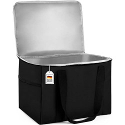 Marple Tex® Premium Einkaufstasche Kühltasche faltbar 37L Hält 20kg Thermotasche groß mit verstärktem Boden, Isoliertasche, E