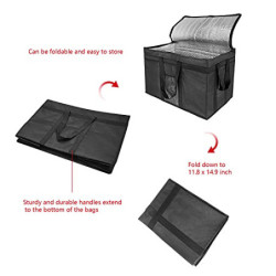 Yalin Große isolierte Kühltasche mit Reißverschluss, wiederverwendbare Einkaufstasche, hält Lebensmittel warm oder kalt, falt