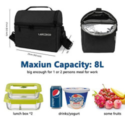 LARGERED Kühltasche Klein,8L Kühltasche Faltbar,Classic Isoliertasche Picknicktasche,Leichte Tragbare Lunchtasche,Doppellagig