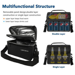 LARGERED Kühltasche Klein,8L Kühltasche Faltbar,Classic Isoliertasche Picknicktasche,Leichte Tragbare Lunchtasche,Doppellagig