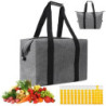 CAREDGO Kühltasche Faltbar 20L Picknicktasche Grau Campingtasche Eistasche Picknick Thermotasche Kühltasche Isoliertasche Tra