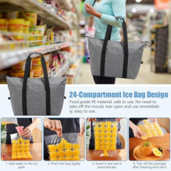 CAREDGO Kühltasche Faltbar 20L Picknicktasche Grau Campingtasche Eistasche Picknick Thermotasche Kühltasche Isoliertasche Tra