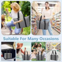 CAREDGO Kühltasche Faltbar 20L Picknicktasche Grau Campingtasche Eistasche Picknick Thermotasche Kühltasche Isoliertasche Tra