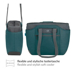 alfi ISO Bag 2in1 23 Liter, sea Pine, Thermo-Kühltasche aus Polyester mit extra Tragetasche, isolierte Einkaufstasche für Ein