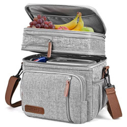 MIYCOO Kühltasche Lunchtasche für Männer und Frauen - Doppeldecker Lunchtasche, Mittagessen Tasche - Auslaufsichere Picknickt