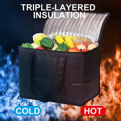 TSHAOUN XL Kühltasche, 41 x 33 x 26cm Groß Isolierte Taschen Wiederverwendbare Zusammenfaltbare Kühltasche Einkaufstaschen Is