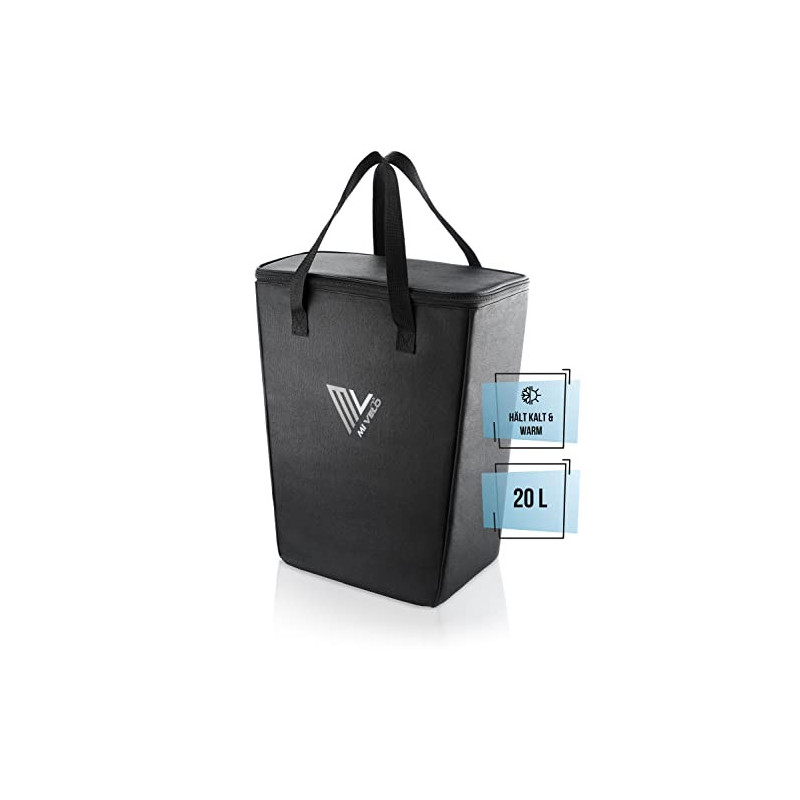 MIVELO - Kühltasche Fahrrad - Einsatz für Fahrradtaschen Gepäckträger - Einkaufstasche faltbar - Picknick Zubehör - Tragetasc