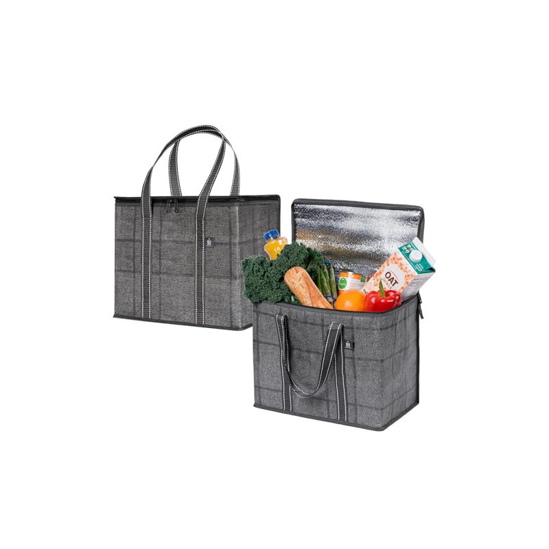 VENO 29 Liter Einkaufstasche Wiederverwendbare Faltbar Kühltasche, Harter Boden Einkaufskorb, Groß Picknickkorb Robuste Lunch