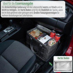 VENO 29 Liter Einkaufstasche Wiederverwendbare Faltbar Kühltasche, Harter Boden Einkaufskorb, Groß Picknickkorb Robuste Lunch