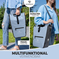 RADGEIST Fahrradtasche für Gepäckträger I Gepäckträgertasche Shopper mit herausnehmbarer Kühltasche I Fahrrad Einkaufstasche 