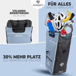 RADGEIST Fahrradtasche für Gepäckträger I Gepäckträgertasche Shopper mit herausnehmbarer Kühltasche I Fahrrad Einkaufstasche 