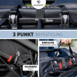 RADGEIST Fahrradtasche für Gepäckträger I Gepäckträgertasche Shopper mit herausnehmbarer Kühltasche I Fahrrad Einkaufstasche 