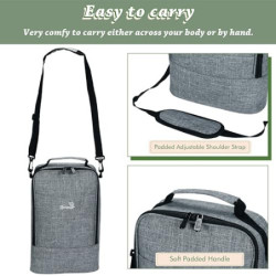 Kato Tirrinia Insulated Kühltasche - 2 Flaschentasche Träger für Wein & Bier, Wein Becher Glas Kühler Träger mit isoliert,Gri