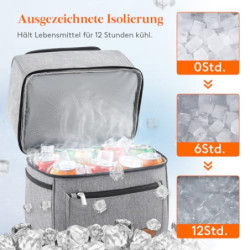 Lifewit 21L, isolierter Kühltasche, Thermo Lunchtasche, Kühlrucksack, auslaufsichere Doppeldecker-Kühltasche für Männer, Frau