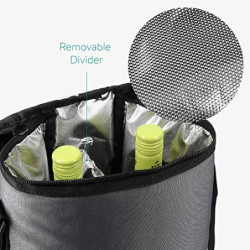 Navaris Kühltasche für 2x Weinflasche - Kühler Tasche für 2 Flaschen Wein Prosecco oder 4 Bierdosen - Kühlbox mit Tragegurt i