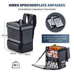 CO-Z 35L Kühltasche Kühlrucksack Isoliertasche wasserdichte Picknicktasche Thermo Rucksack mit Isoliertes Kühlfach Weich Dopp