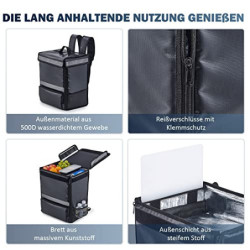 CO-Z 35L Kühltasche Kühlrucksack Isoliertasche wasserdichte Picknicktasche Thermo Rucksack mit Isoliertes Kühlfach Weich Dopp