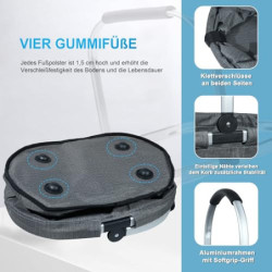 ABIUBIU Einkaufskorb Picknickkorb Faltbarer Einkaufskorb mit Aluminiumgriff Einkaufstasche Tragetasche mit integrierter Falts