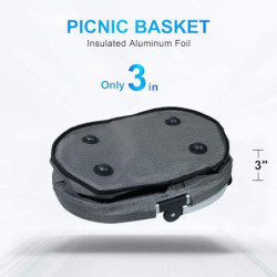 ABIUBIU Einkaufskorb Picknickkorb Faltbarer Einkaufskorb mit Aluminiumgriff Einkaufstasche Tragetasche mit integrierter Falts