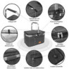 Einkaufskorb faltbar 35L + Flaschentasche 9 Fächer bis zu 1,5L Flaschen | Set Kühltasche groß isoliert & wasserdicht + Flasch