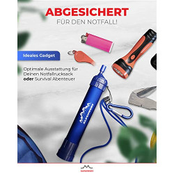 ALPENWERT Wasserfilter Outdoor Doppelpack - Trinkwasserfilter für 4000 Liter gefiltertes Wasser - Trinkwasseraufbereitung die