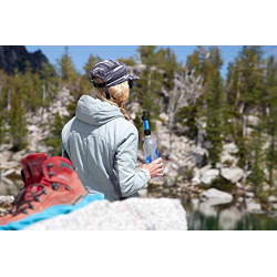 Sawyer Mini PointONE Wasserfilter Outdoor Notversorgung enfernt 100% Mikroplastik und 99,99999%* aller Bakterien  Blau 