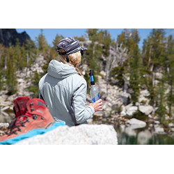 Sawyer Mini PointONE Wasserfilter Outdoor Notversorgung enfernt 100% Mikroplastik und 99,99999%* aller Bakterien  Blau 