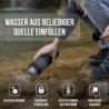 SURVIVO® Wasserfilter Outdoor Flasche [660ml] Trinkflasche aus Edelstahl mit entnehmbarem Filter, 4000l Filterkapazität, Camp