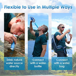 Waterdrop Wasserfilter Outdoor-Entfernt 99,99% aller Bakterien, Wasserfilter Outdoor Survival Filtersystem für Notfälle, Wand