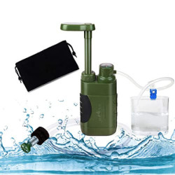 Wasserfilter Outdoor, 5000L Survival Camping Wasserfilter für Trinkwasser, Tragbarer Wasseraufbereiter für Prepper Notfall Au