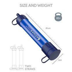 AQUAB® Wasserfilter Outdoor Survival Militär Camping für 4500L Trinkwasser | entfernt 99,99% aller Bakterien und filtert Vire