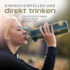 BERGKVIST® Outdoor Wasserfilter Flasche OBSIDIAN  650ml  mit Kompass - Trinkflasche mit Filter für sauberes Trinkwasser - Was
