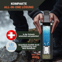 Bachgold® Wasserfilter Outdoor Wechselfilter mit 1500L Filterkapazität I entfernt 99,99% aller Bakterien und filtert Viren, P