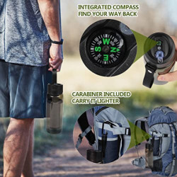 Wasserfilterflasche, Outdoor Wasserfilter Flasche mit 1500L Filterkapazität I entfernt 99,99% Aller Bakterien und Keime ab, F