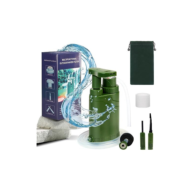 STURME Wasserfilter Outdoor, Tragbarer Wasserfilter Camping mit 2000L Filterkapazität, Mini Wasser Filter Trinkwasser Outdoor STURME Wasserfilter Outdoor, Tragbarer Wasserfilter Camping mit 2000L Filterkapazität, Mini Wasser Filter Trinkwasser Outdoor